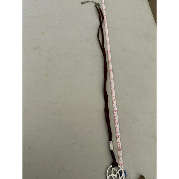 Leather and Mixed Metal Necklace - Picture 5 of 6